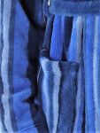 Dlouhý hřejivý župan dlouhý župan se šálovým límcem modré pruhy 5702 model 6345344 Vestis