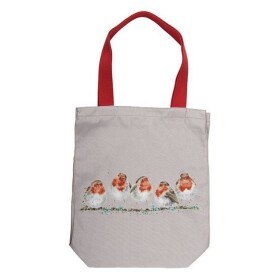 Pevná plátěná taška Wrendale Designs Jolly Robin - Červenky