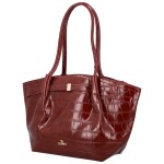 Luxusní dámská koženková kabelka na rameno Moiry, vínová