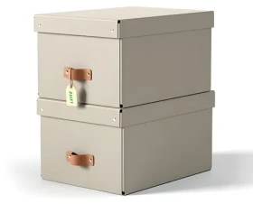 LEITZ Úložný box Puro M béžová / Karton / 17 l / 270 × 200 × 370 mm / 2 ks (61490012)