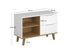 ARTEN (NANO Systems s.r.o.) Komoda NEPTUN-2S/90 (Bílá/dub kamenný) KOMODA-NEPTUN-2S-90