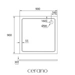 CERANO - Sprchová vanička čtvercová Piato - litý mramor - bílá lesklá - 90x90x3 CER-476942
