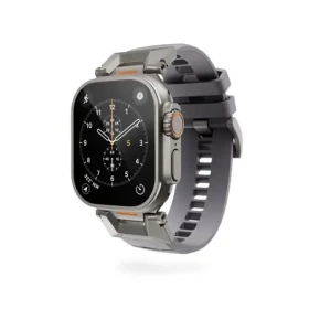 Epico FKM Rubber Pro řemínek s nerezovým zapínáním pro Apple Watch SE (44mm)/Series 1-9 (42/44/45mm) šedá (63318101900004)