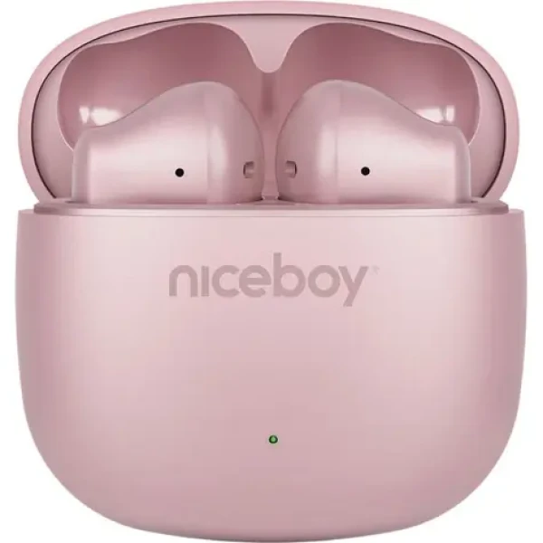 Niceboy Beans 4 POP růžová / Bezdrátová sluchátka s mikrofonem / Bluetooth 5.4 / IPX4 / nabíjecí pouzdro (8594182431230)