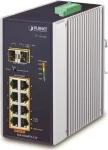 Planet Switch průmyslový 8-Port PoE+ / Switch / 8x Gigabit PoE+ 802.3at / 2x SFP / DIN lišta / IP30 / -40 až 75 °C (IGS-1020PTF-12V)