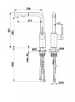 KFA - DUERO BASIC dřezová baterie s otočnou vytahovací sprchou a přepínáním, INOX 6623-110-22