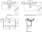 IDEAL STANDARD - i.Life B Umyvadlo, 82x48 cm, s přepadem, s otvorem na baterii, bílá T571601