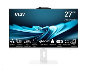 MSI PC AiO PRO AP272P 14M-1086XEU, Core i3 14100, 27" FHD, Anti-Glare, Non-Touch, 16GB, 512GB SSD, N/A, No OS, White EDF_2666504
