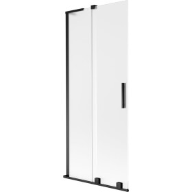 MEXEN/S - Velar L dvoukřídlá posuvná vanová zástěna 80 x 150, dekor, černá 896-080-003-31-70