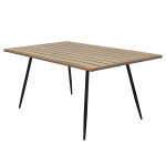 Stůl zahradní 160x95x74, kov s umělým ratanem, deska polywood