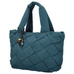 Trendy dámská textilní kabelka na rameno Larysya, tyrkysová