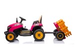 Mamido Dětský elektrický traktor BBH-030 s přívěsem růžový