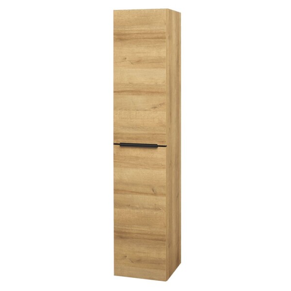 Mereo Mailo, koupelnová skříňka vysoká 170 cm, dub Riviera, černé madlo CN524LPBN