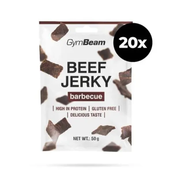 Sušené maso Beef Jerky - GymBeam (barbecue, 20 x 50 g) (35542-11-20x50g-barbecue)