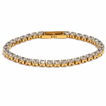Tennis náramek se zirkony Agnes Gold - 4 mm, chirurgická ocel, Zlatá 16,5 cm