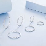 Stříbrné náušnice kruhy Francesca - průměr 14 mm, stříbro 925/1000, Stříbrná