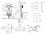 GROHE - Uniset Set předstěnové instalace, klozetu a sedátka D-Code, Rimless, SoftClose, tlačítka Skate Cosmo, chrom 38643SET-KK
