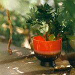 HK living Kameninový obal na květináč Retro Cherry Red 20 cm, červená barva, keramika