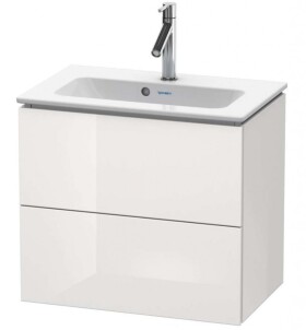 DURAVIT - L-Cube Umyvadlová skříňka Compact, 55x62x39 cm, 2 zásuvky, lesklá bílá LC625602222