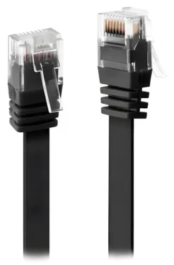 XtendLan černá / Patch kabel / Cat6 UTP / 0,5 m / plochý (PK_6UTP005black flat)