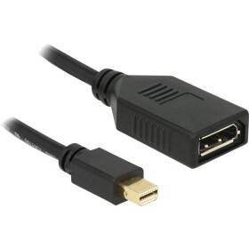 Delock 65554 DisplayPort adaptér [1x mini DisplayPort zástrčka - 1x zásuvka DisplayPort] černá s feritovým jádrem 21.00 cm