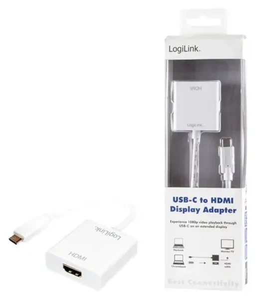 LogiLink USB-C na HDMI bílá / Adaptér / USB 3.1 Gen1 / HDMI 1.4 / 4K 30Hz / 1080p 60Hz (UA0236A)