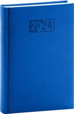 Diář 2024: Aprint - modrý, denní, 15 × 21 cm