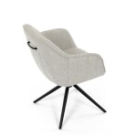 Židle jídelní a konferenční, krémová látka, černé kovové nohy, otočný mechanismus