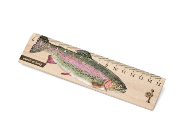 Dřevěné pravítko 15 cm - Pstruh