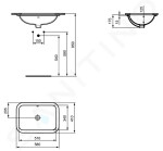 IDEAL STANDARD - Connect Umyvadlo pod desku, 580x410 mm, s přepadem, Ideal Plus, bílá E5061MA