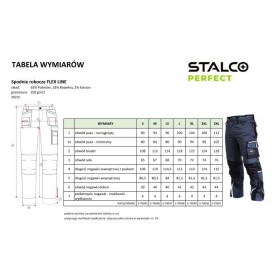 Kalhoty pracovní PROFESSIONAL FLEX LINE, XL/56, STALCO PERFECT