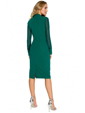 Model 18001946 Šifonové šaty bez rukávů zelené EU STYLOVE