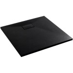 CERANO Sprchová vanička čtvercová Gusto - SMC/minerální kompozit - strukturovaná černá matná - 80x80x3 cm
