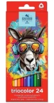 KOH-I-NOOR Trojhranné pastelky Triocolor 24ks Osel (3134024013KS)