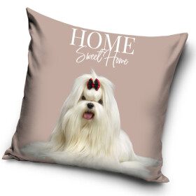 Dekorační polštářek Maltézský psík Princezna Béžový