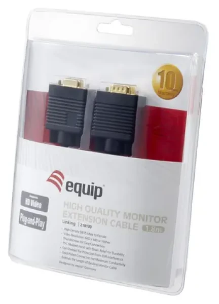 Equip 1,8 m černá / VGA kabel / D-Sub / propojovací / 1024x768 60Hz (218130)