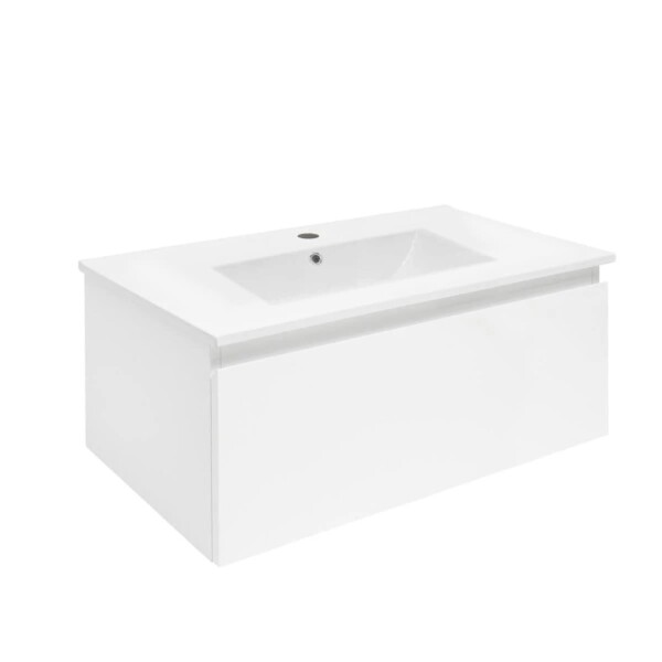 Koupelnová skříňka s umyvadlem SAT B-WAY 79x30x45 cm bílá lesk BWAY80WU4 BWAY80WU4