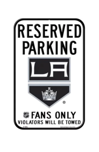 Wincraft Cedule Los Angeles Kings NHL Reserved Parking Sign