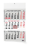Nástěnný kalendář 2024 Baloušek - Tříměsíční (s mezinárodními svátky) - černý