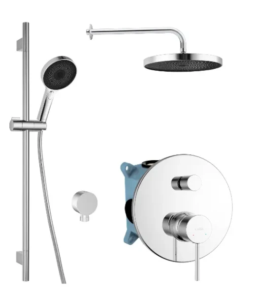 Kielle Sprchový set s baterií pod omítku, pro 2 spotřebiče, s příslušenstvím EcoSpare a tělesem, chrom 20602SP10