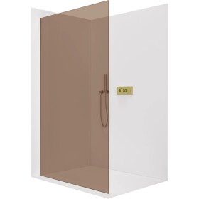 CERANO Sprchová zástěna Walk-in Crystal L/P - 8 mm - bezvzpěrový systém - zlatá, bronzové sklo - 80x200 cm