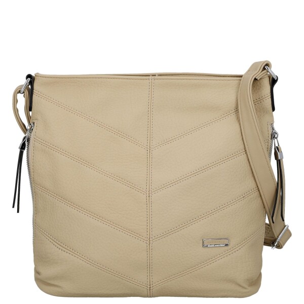 Zajímavá dámská koženková crossbody kabelka Denisa, tmavě béžová
