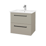 Dřevojas - Umyvadlová skříňka GIO SZZ2 60 - L04 Béžová vysoký lesk / Úchytka T06 / L04 Béžová vysoký lesk 146399H