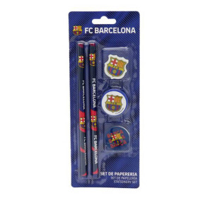 FC Barcelona - školní set (tužky, gumy + ořezávátko)
