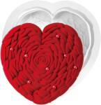 Orion Orion Silikonová pečicí forma ve tvaru Srdce struktura růže 4,7 cm