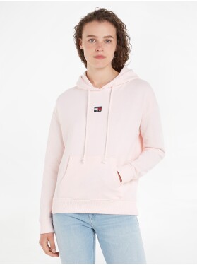 Světle růžová dámská mikina Tommy Jeans TJW XS Badge Hoodie Dámské