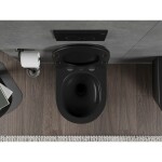 MEXEN - Rico Závěsná WC mísa Rimless Tornado, černá mat 3372XX85T