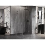 MEXEN/S - Lunar L sprchový kout dveře křídlové pravá 70 x 70, transparent, grafit kartáčovaná 834L-070-070-66-00-P