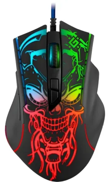Bulletstorm GM-928 černá / Herní optická drátová myš / 7200 DPI / 6 tlačítek / USB-A / RGB (52928)