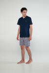 Vamp - Pyžamo s krátkými rukávy 20620 - Vamp blue oxford L